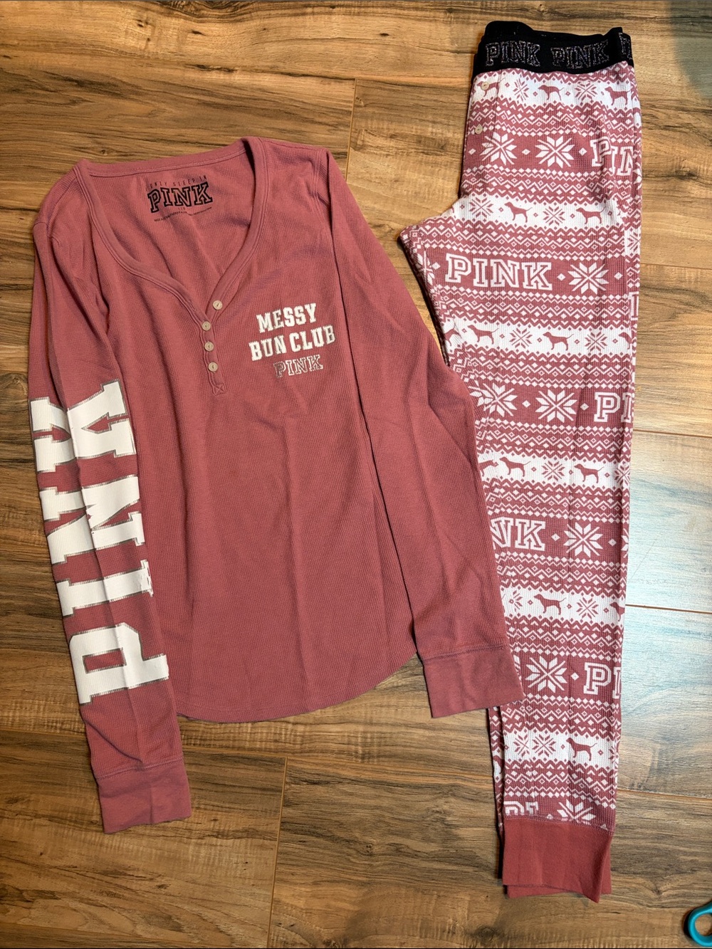 PINK Victoria's Secret Rose Pajama Pants Set